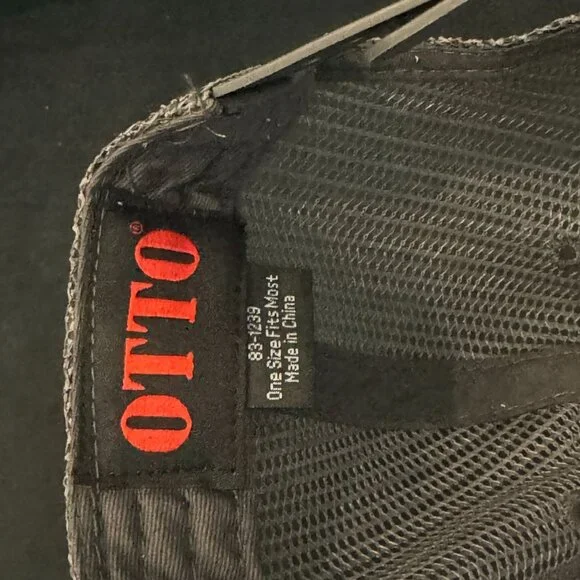 AG Logo Trucker Hat Adjustable Snapback OTTO Brand Gray & White - Picture 5 of 6